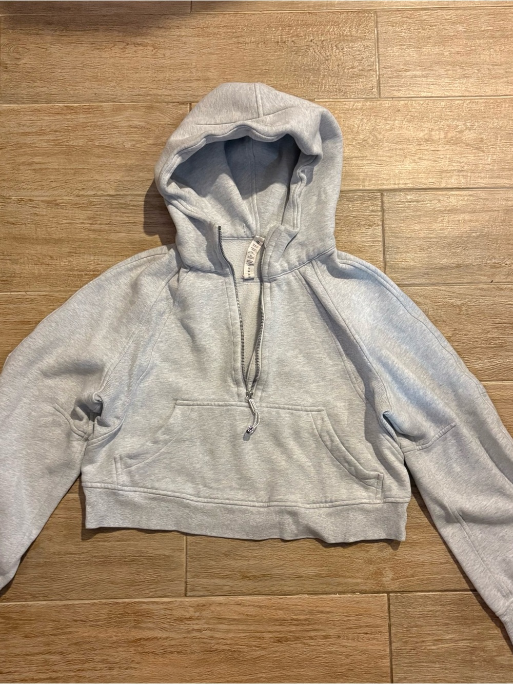 lululemon athletica Cropped Scuba Light Gray Hoodie
